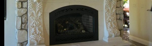 clean brick fireplace