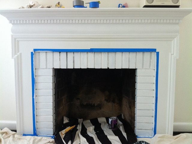 Prep for Painting Fireplace 