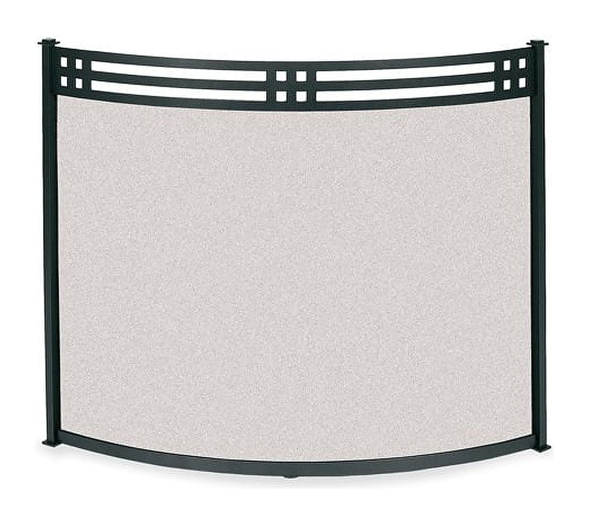 Pilgrim Matte Black Bowed Portfolio Fireplace Screen