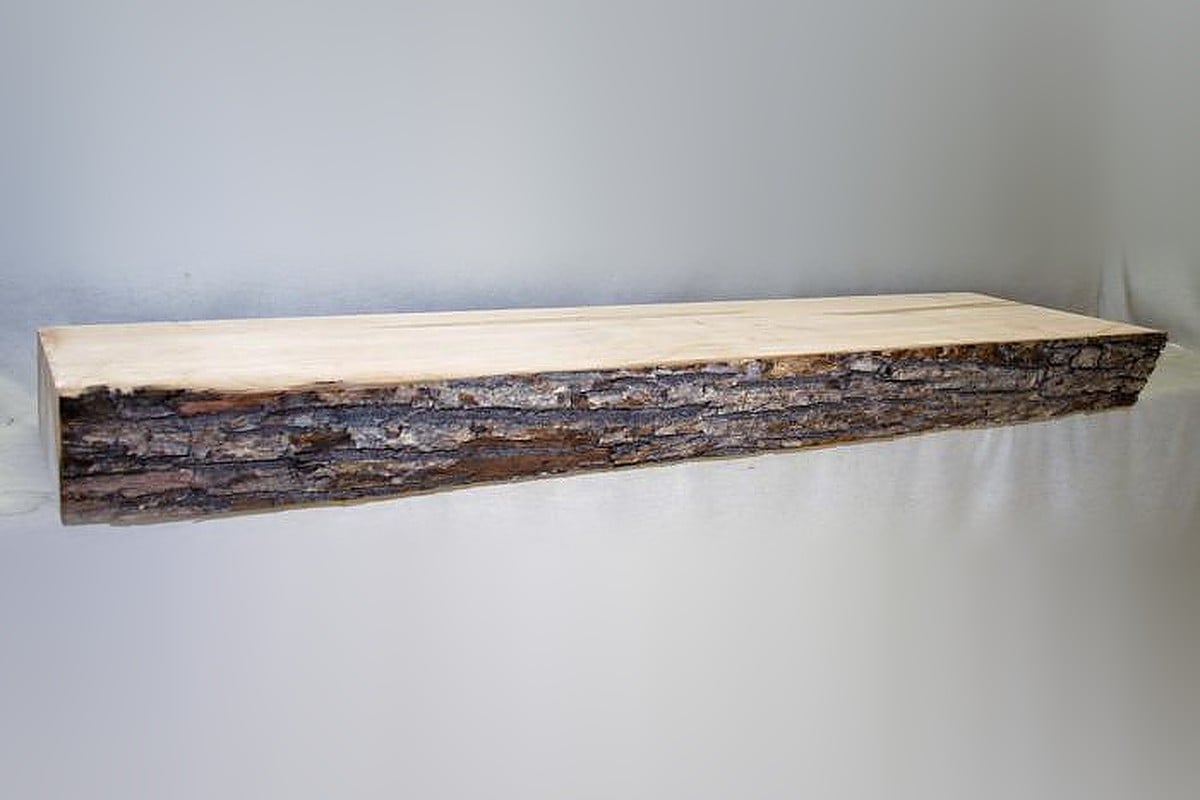 Rustic Basswood Mantel Shelf