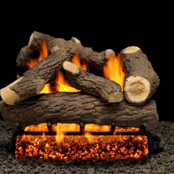 American Gas Logs Burning Fires Set