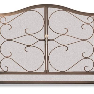Pilgrim Iron Gate Fireplace Screen with Arched Top Door