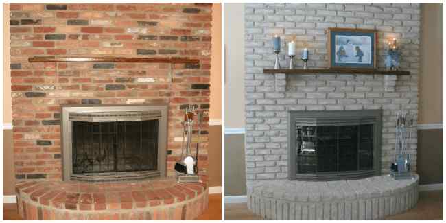 Fireplace Paint Kit Lighten Brighten Old Brick Fireplaces