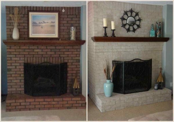 Fireplace Paint Kit Lighten Brighten Old Brick Fireplaces