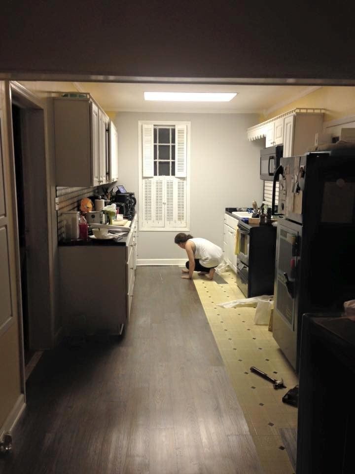 DIY, kitchen floor installation