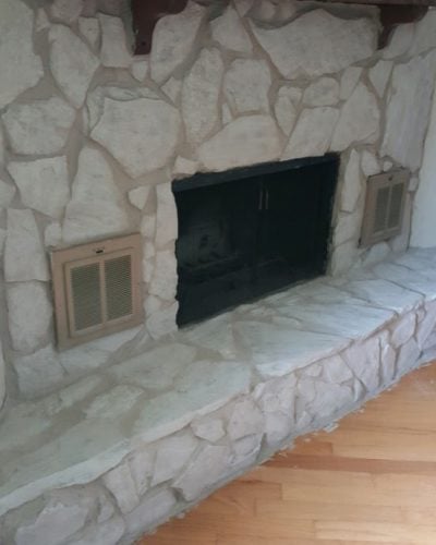 Brick-Anew painted fireplace