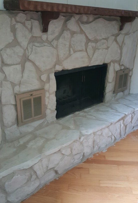 Brick-Anew painted fireplace