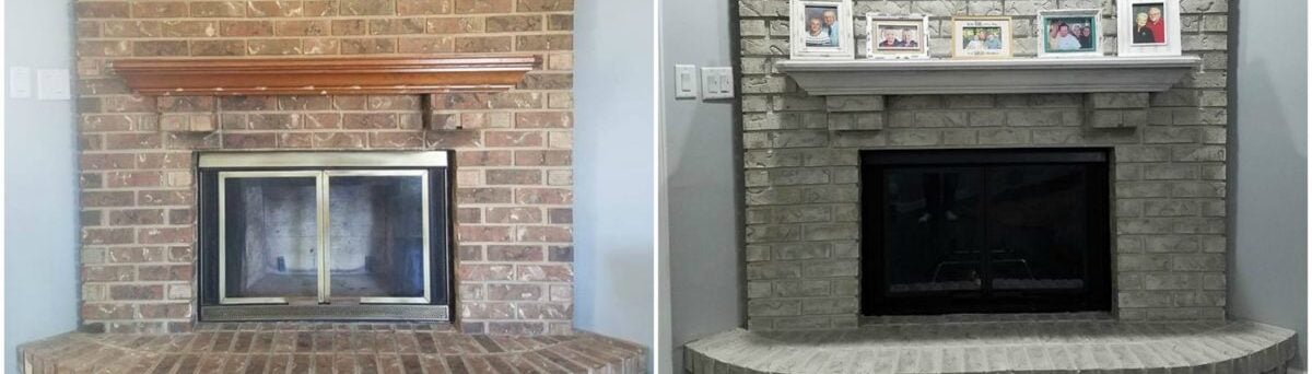 a fireplace before and after Brick-Anew