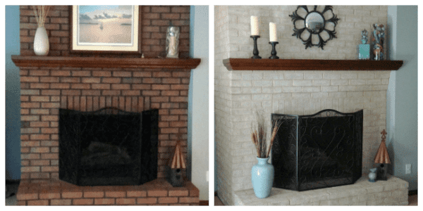 Before After Brick-anew Fireplace Paint