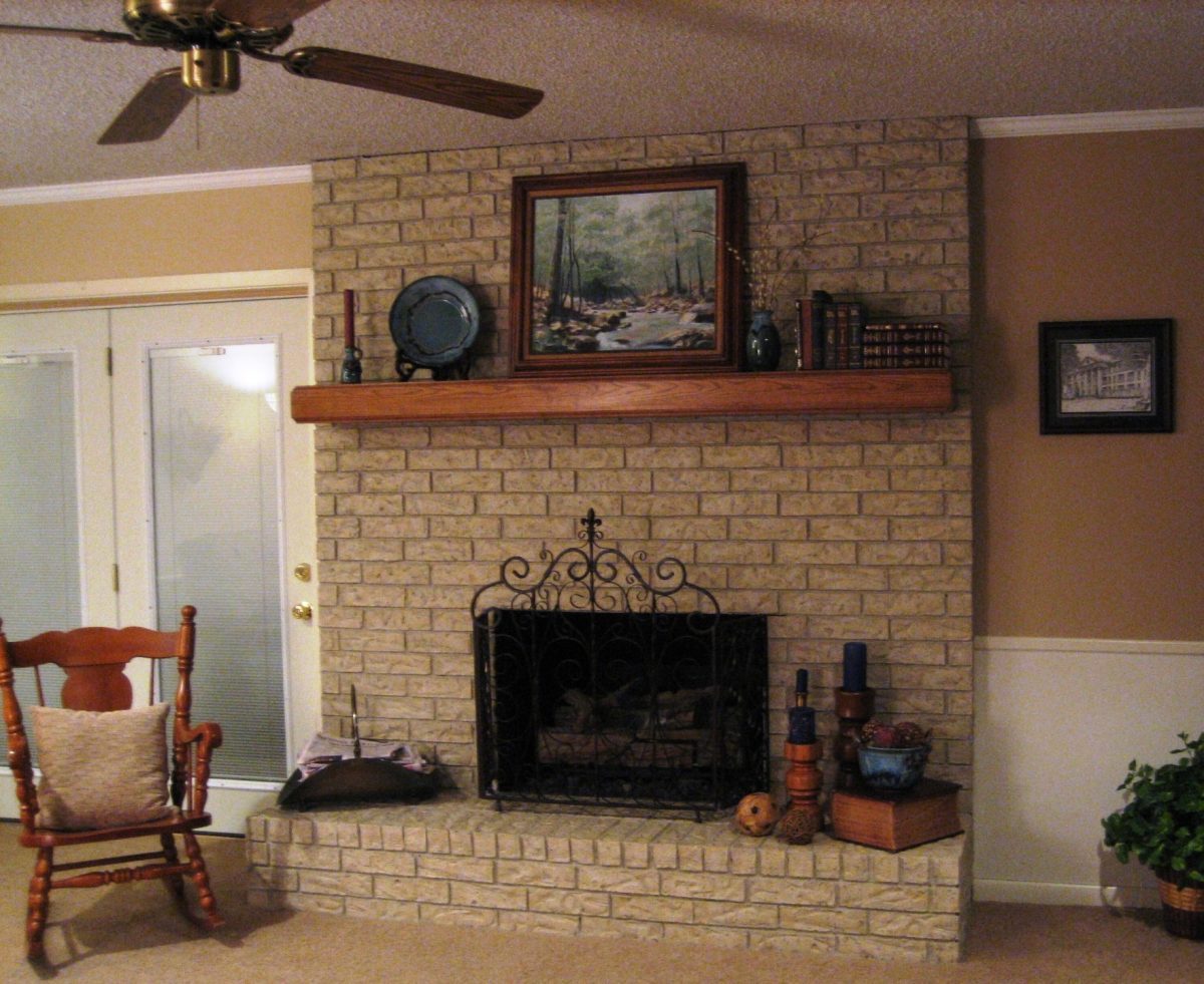 fireplace painted with Brick-Anew