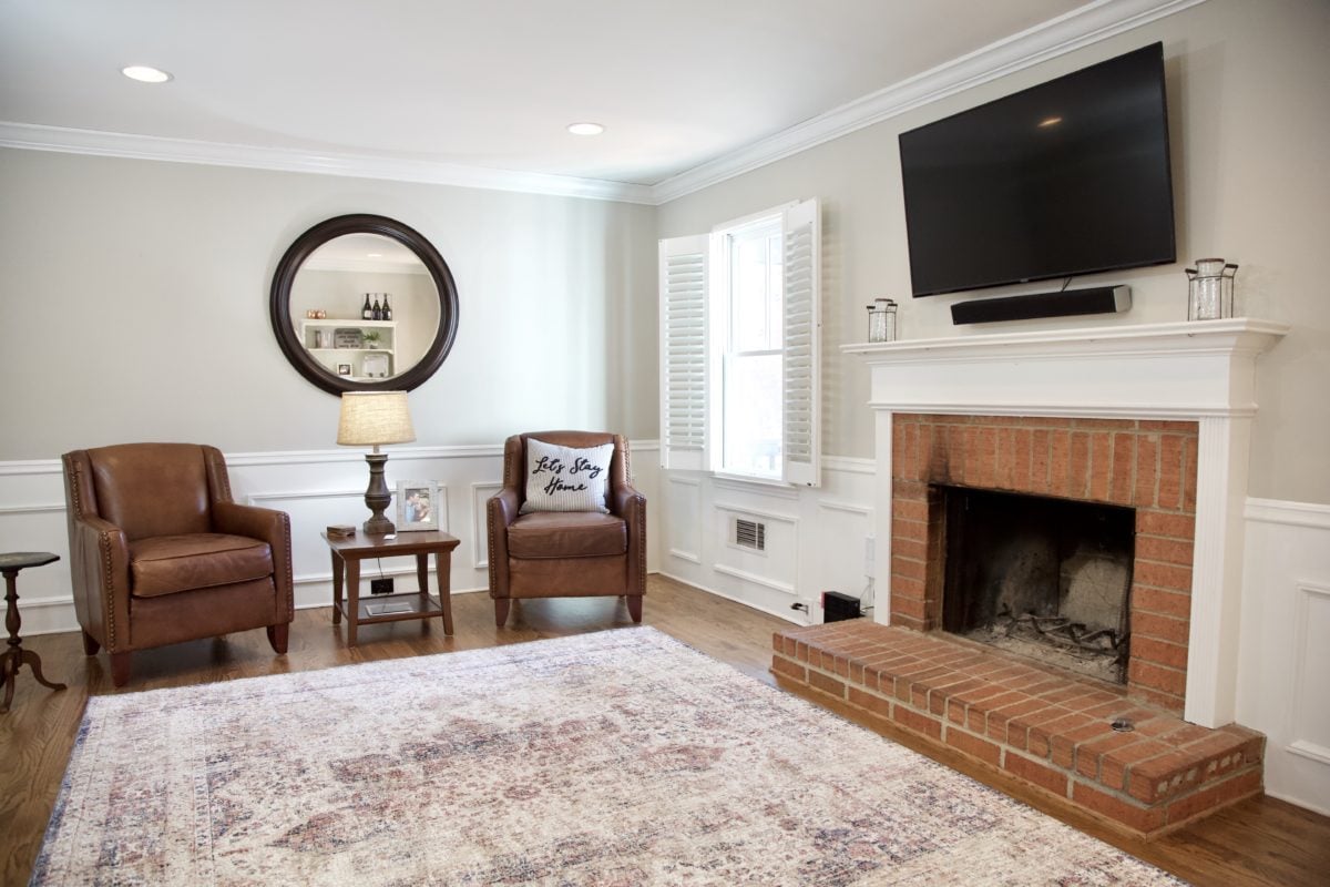 Old Brick Fireplace Before Painting with Brick-Anew