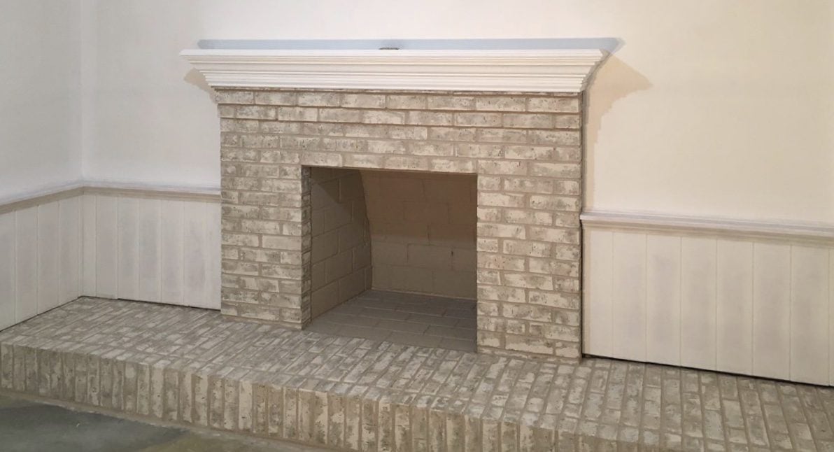 fireplace after brick anew