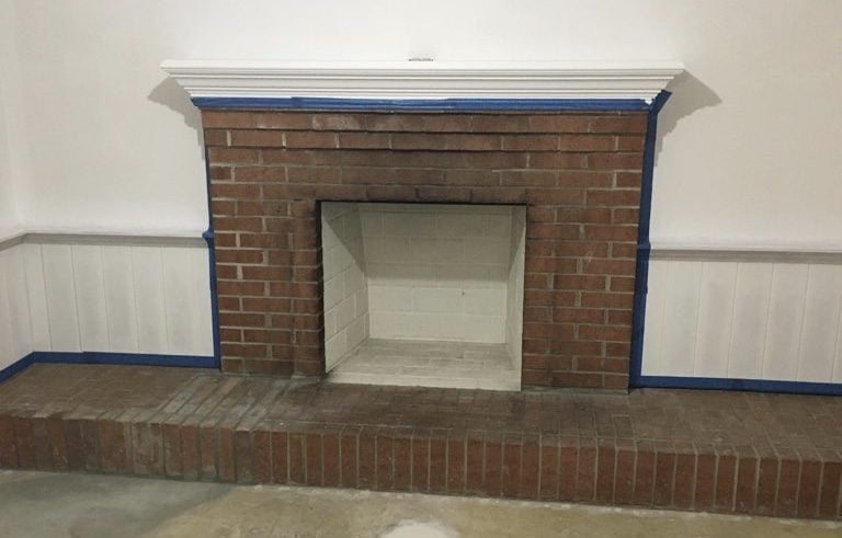 fireplace before brick anew