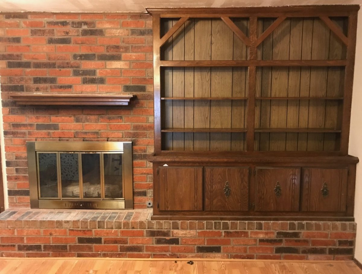 fireplace before brick anew