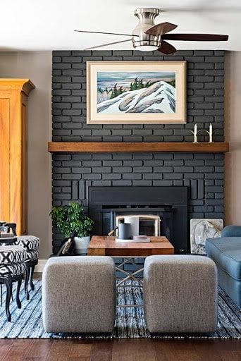 grey fireplace