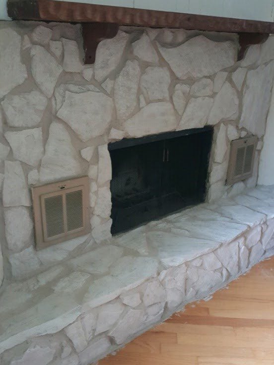 Stone Fireplace Painting Guide Brick Anew, How To Clean A Stone Fireplace Before Painting