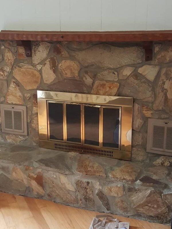 stone fireplace
