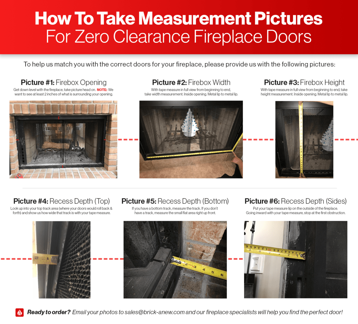 How to Measure A Fireplace For New fireplace Doors Brick