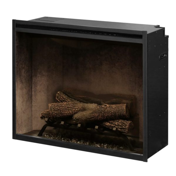 Revillusion 30 inch firebox in weathered concrete with oak logs off (no light or flame)