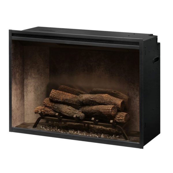 Revillusion 36 inch firebox in weathered concrete with oak logs off (no light or flame)