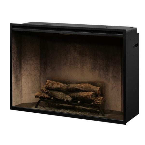 Revillusion 42 inch firebox in weathered concrete with oak logs off (no light or flame)