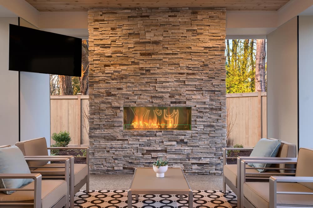 Subtle Stone Fireplace