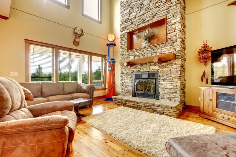 20 Wonderful High Ceiling Fireplace Decor Ideas