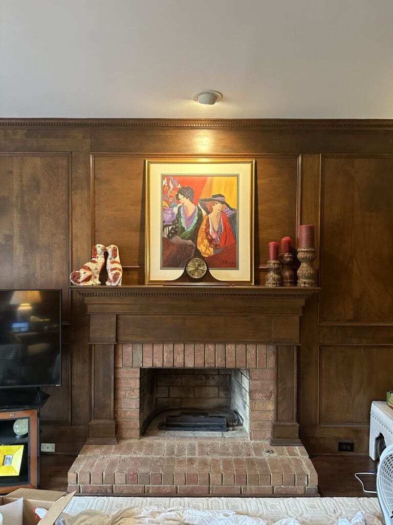 Fireplace before and after
