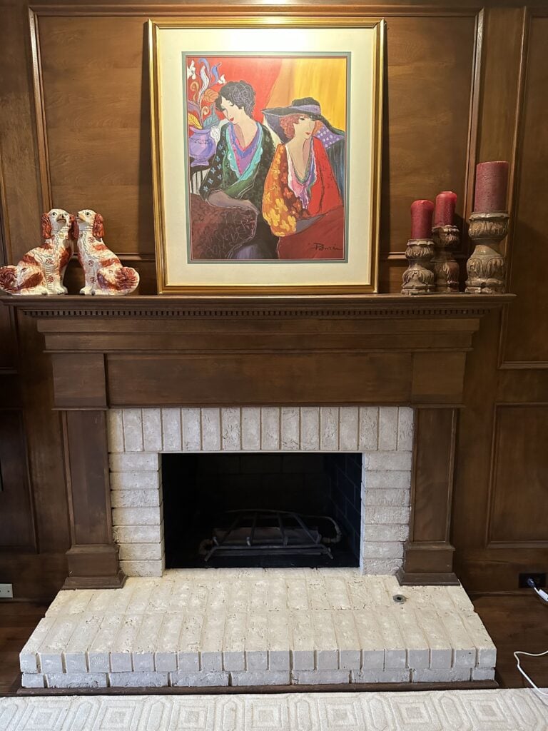 Fireplace before and after
