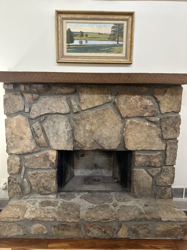 Fireplace before and after