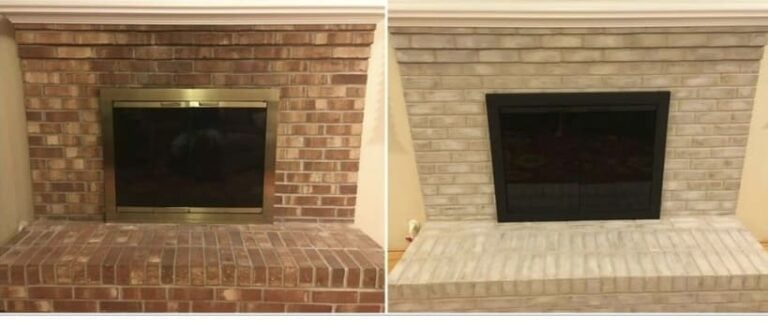 Fireplace before and after