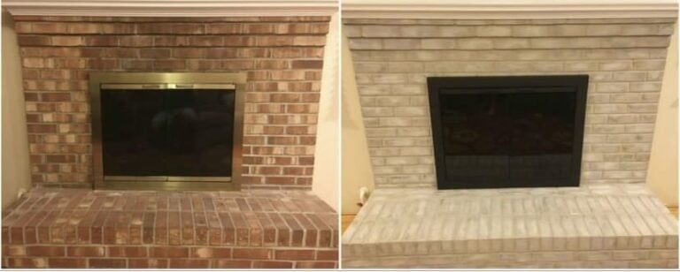 Fireplace before and after