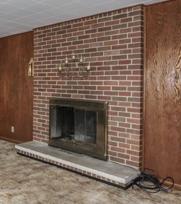 Fireplace before and after