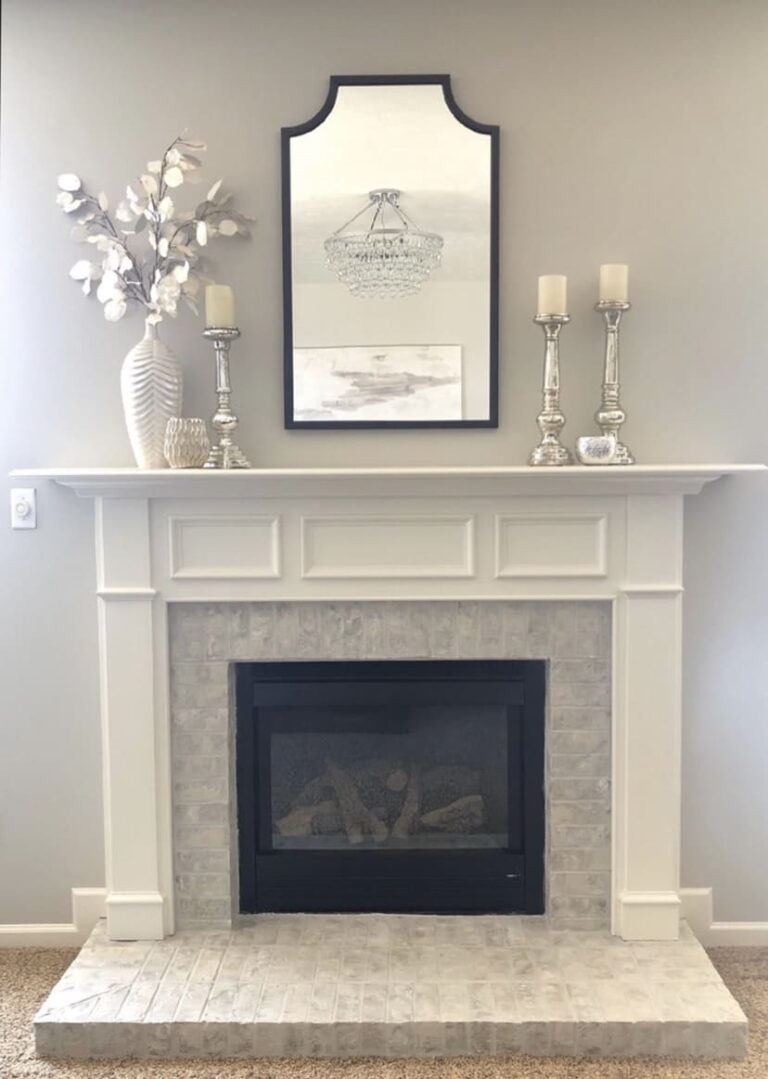 Fireplace before and after