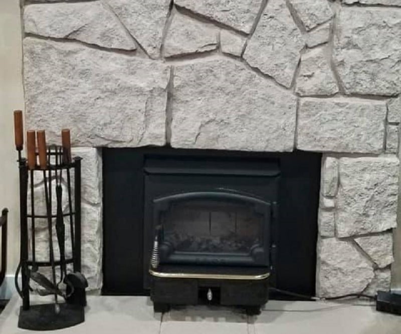 Gray Stone Fireplace