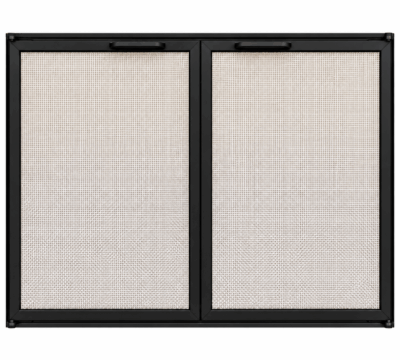 25 Gauge Mesh Cabinet Fireplace Screen Doors - Matte Black