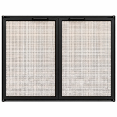 25 Gauge Mesh Cabinet Fireplace Screen Doors - Matte Black